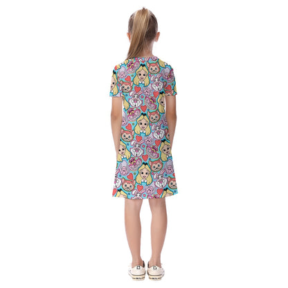 Aqua Alice & Friends Kid's Short Sleeve Dress
