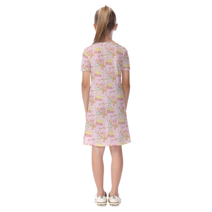Pink Girl Toys Kid's Short Sleeve Dress