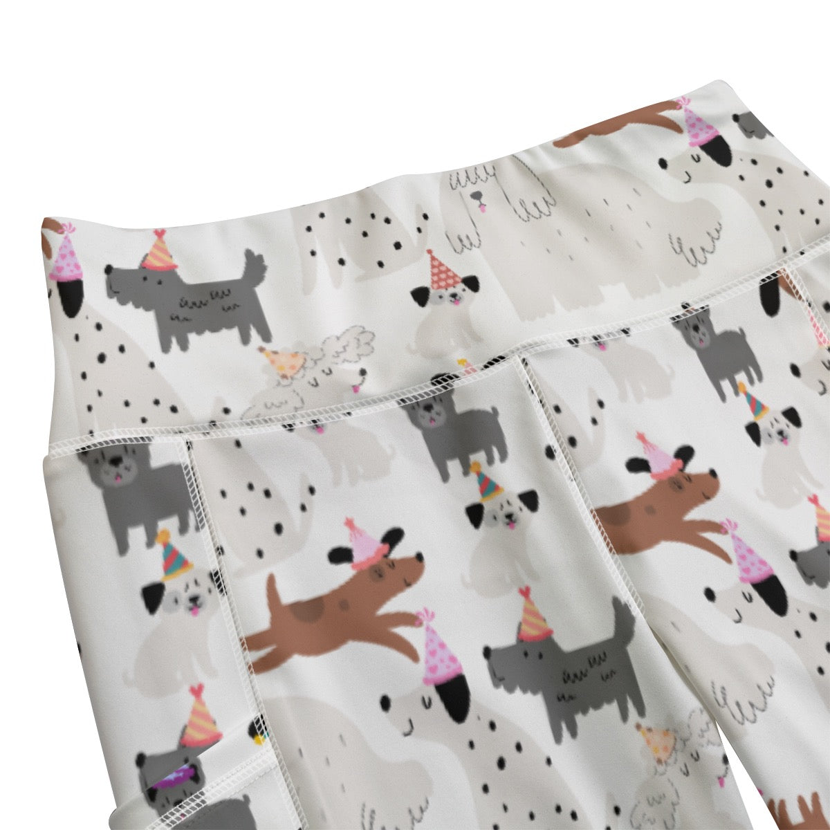 Party Pups Functional Women's Yoga Leggings With Side Pockets