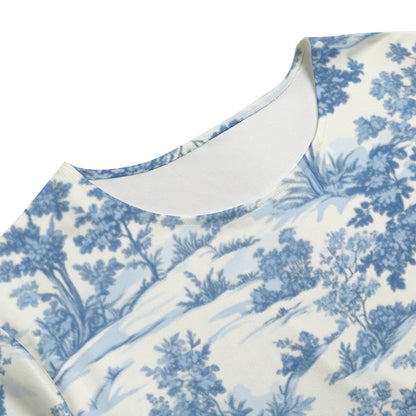 French Toile Women's T-shirt Set With Short Sleeve