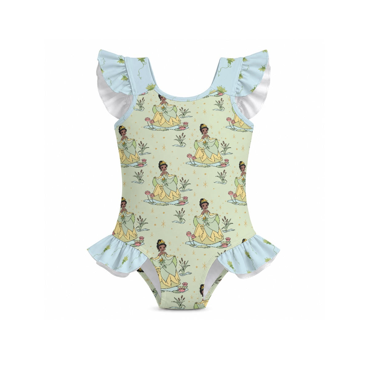 Tia Girls' Ruffle Sleeve Swimsuit With Bow