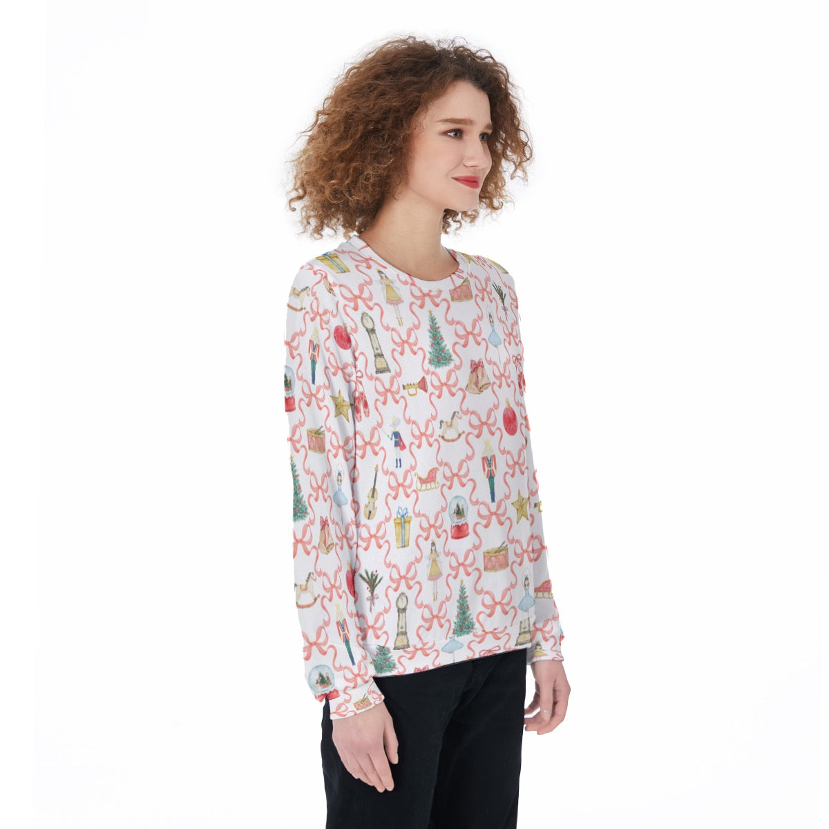 Red Bow Nutcracker Women's Sweater