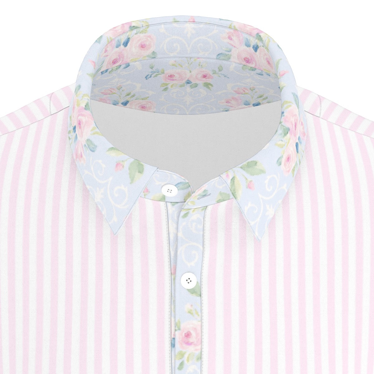 Rose Men's Stretch Collar Polo Shirt