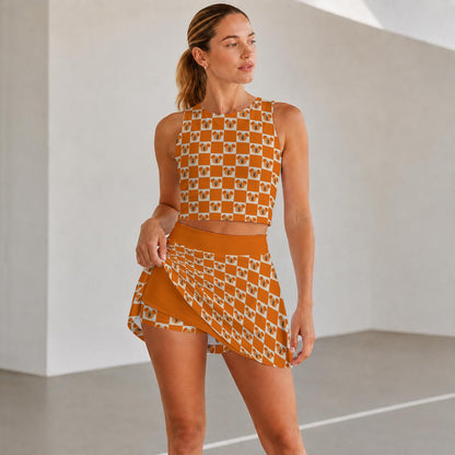 Preppy Pumpkin Women's Sports Tank & Skort Set