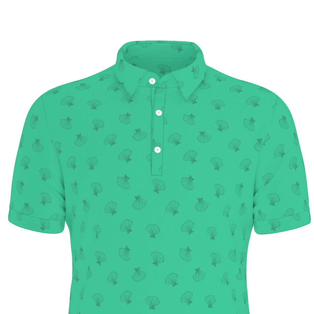 Ariel Bounding Tail Print Men's Stretch Collar Polo Shirt