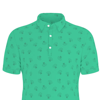 Ariel Bounding Tail Print Men's Stretch Collar Polo Shirt