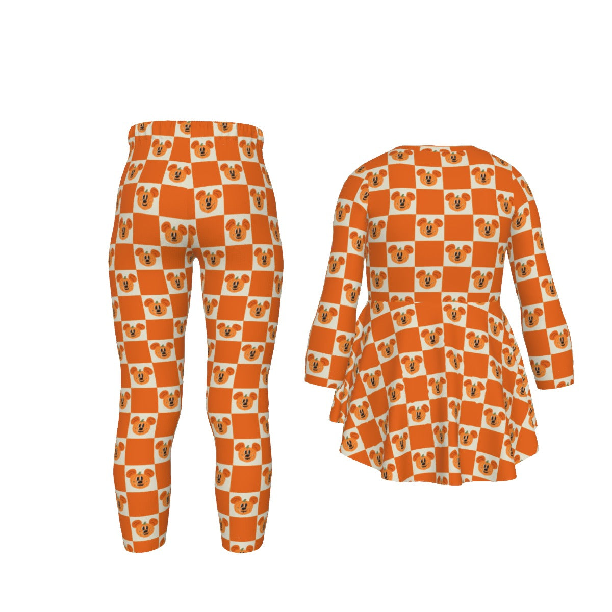 Preppy Pumpkin Print Kid's Casual Suit