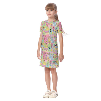 Princess Patchwork Kid's Short Sleeve Dress