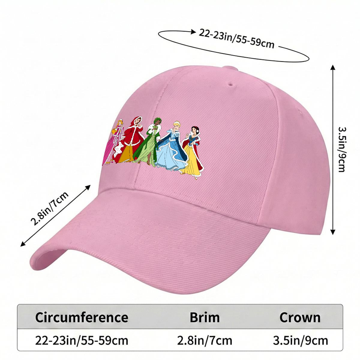 Christmas Princesses Curved Brim Baseball Cap
