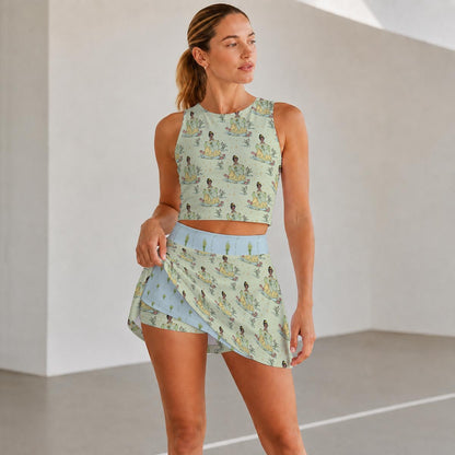 Tia [green] Women's Sports Tank & Skort Set