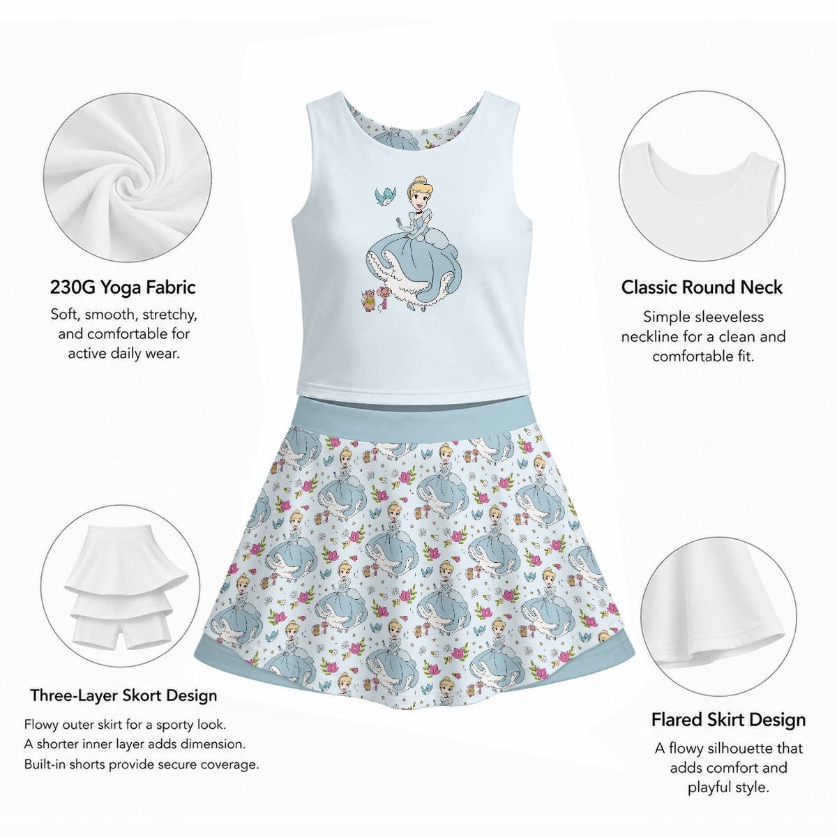 Cindy Women's Sports Tank & Skort Set