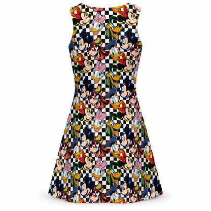 Checkered Friends Women's Yoga Tank Dress