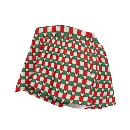 MM Christmas Plaid Women's Sport Skorts With Pocket