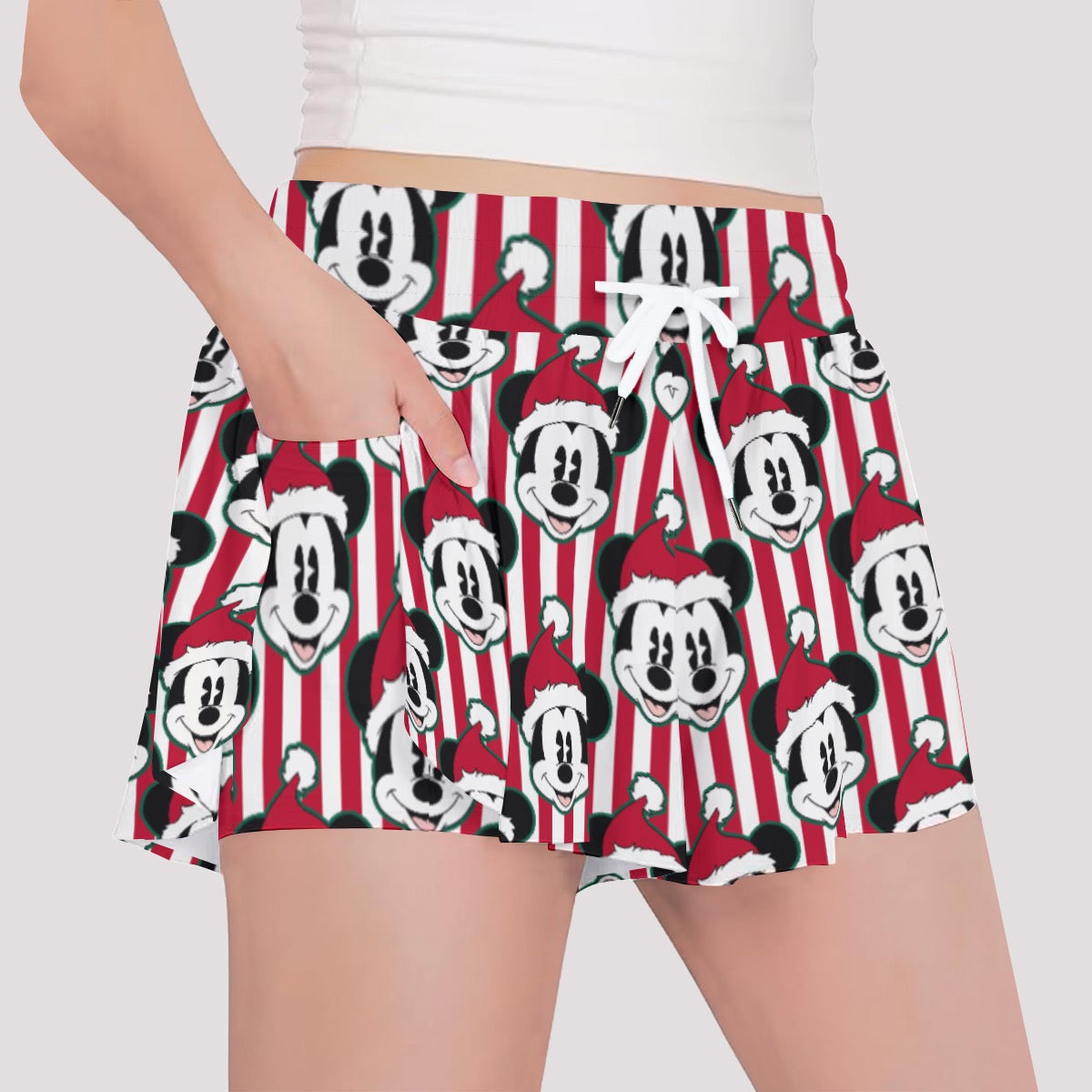 Santa MM [red stripe] Girls' Sports Culottes