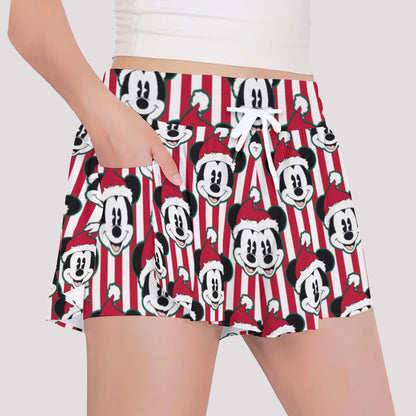 Santa MM [red stripe] Girls' Sports Culottes