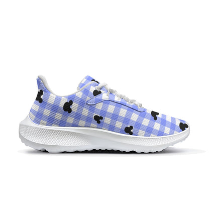 Bright Blue Gingham Men's Road Running Shoes