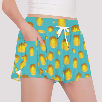 Teal Lanterns Girls' Sports Culottes