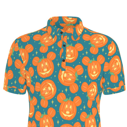 MM Jack O’Lantern Men's Stretch Collar Polo Shirt