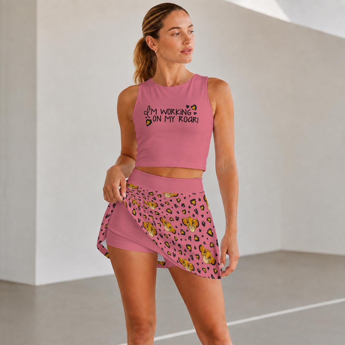 Roar Panel Women's Sports Tank & Skort Set