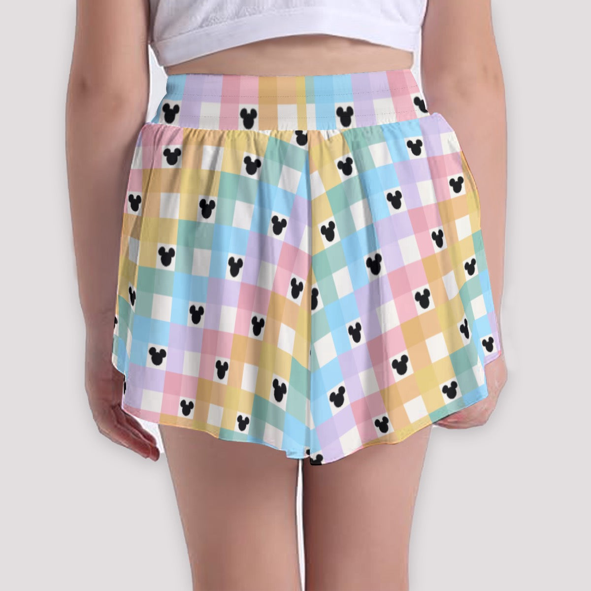 Pastel Gingham MM Girls' Sports Culottes
