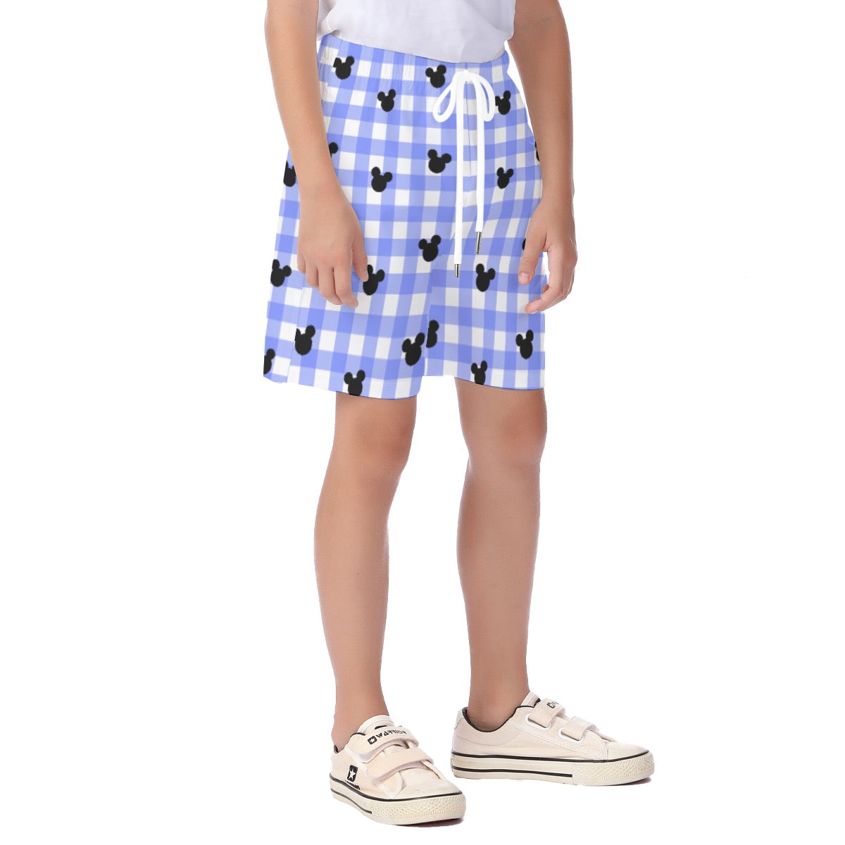 Bright Blue Gingham Kid's Beach Shorts