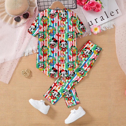 Holiday Friends [rainbow stripe]  Kids' Casual Top and Pants Set