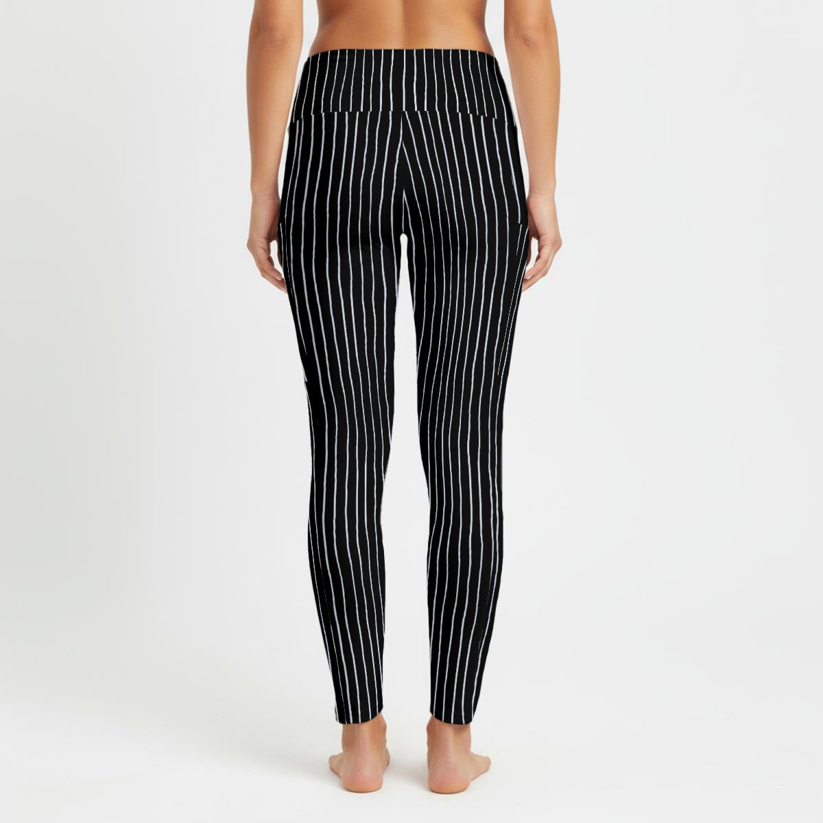 NBC Striped Women's High Waist Leggings With Side Pocket