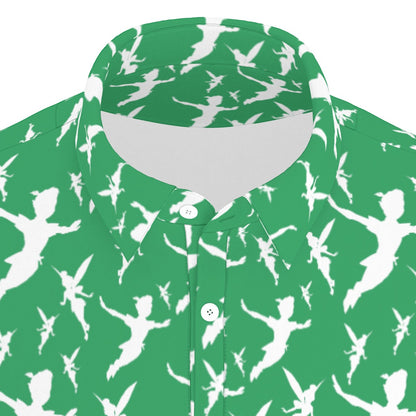 Green Peter Silhouette Men's Stretch Collar Polo Shirt