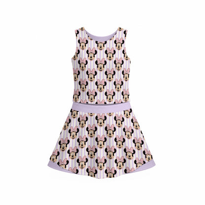 Minnie Stripe Women's Sports Tank & Skort Set