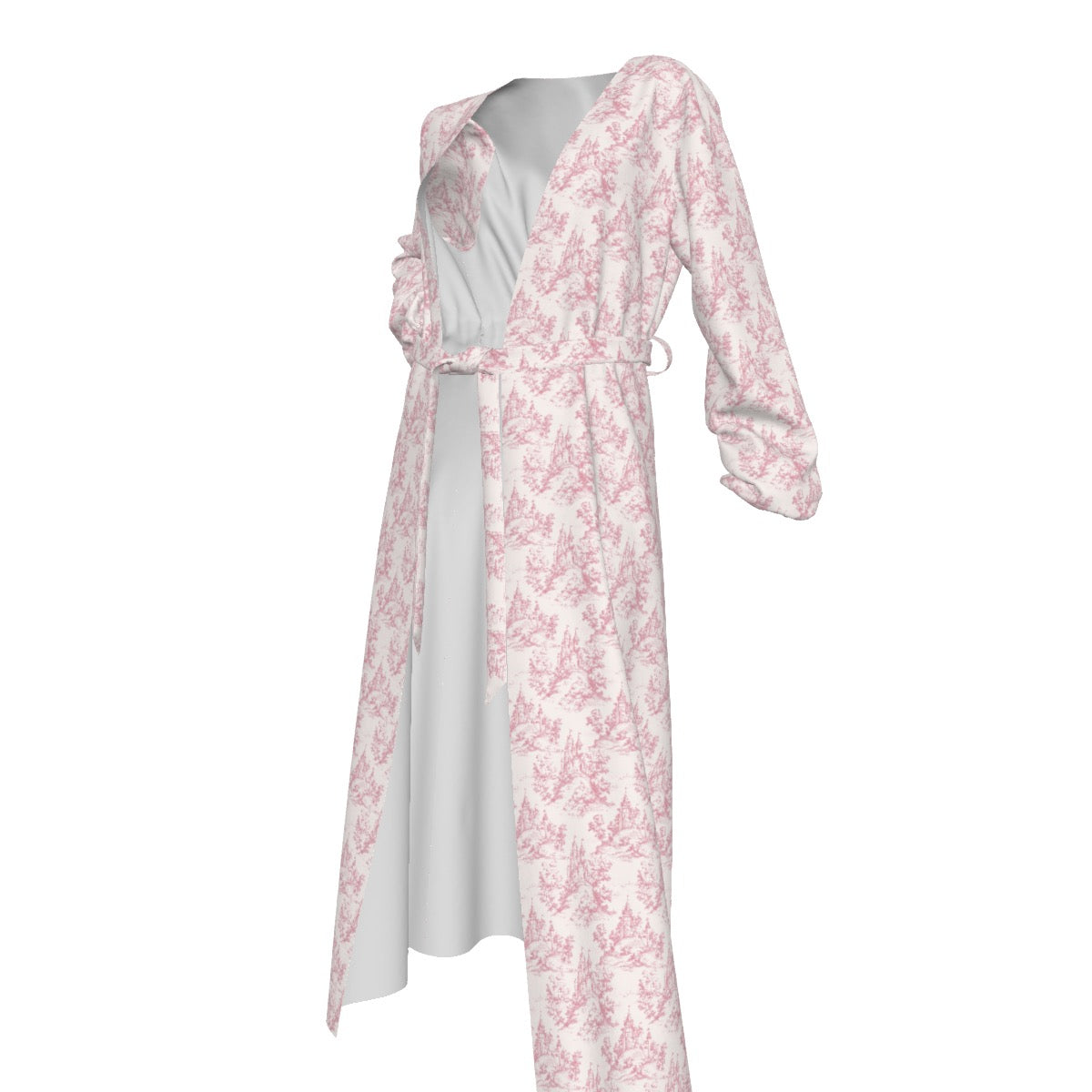 Castle Toile Women's Lace-up Chiffon Robe