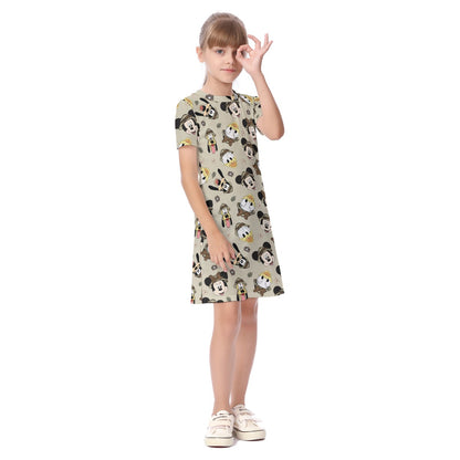 Safari Faces Kid's Short Sleeve Dress