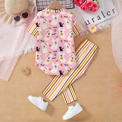 Friendly Ghosts [pink] Kids' Casual Top and Pants Set