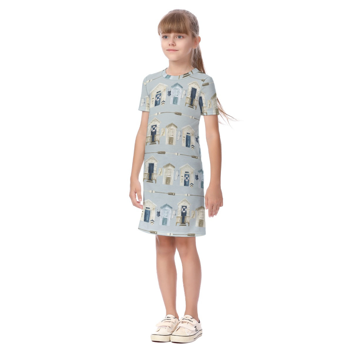 Beach Houses & Oars Kid's Short Sleeve Dress