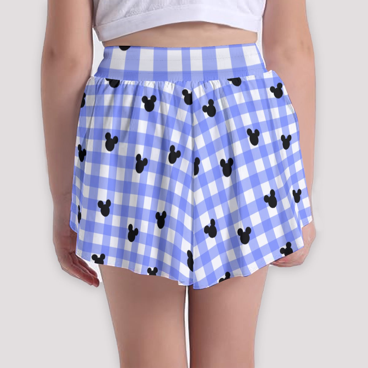 Bright Blue Gingham Girls' Sports Culottes