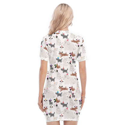 Party Pups Women's Polo Collar Dress