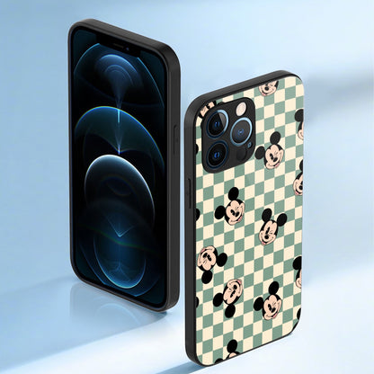 Checkered MM iPhone 13 Series Mobile Phone Case | Glass