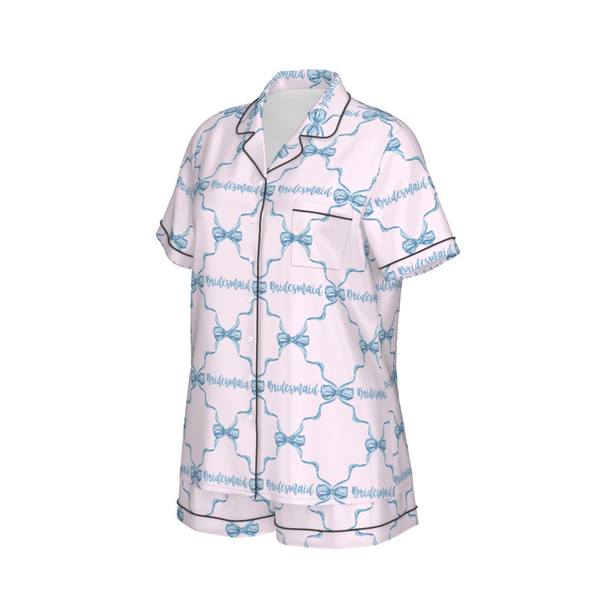 Bridesmaid Women's Pajama Set With Short Sleeve