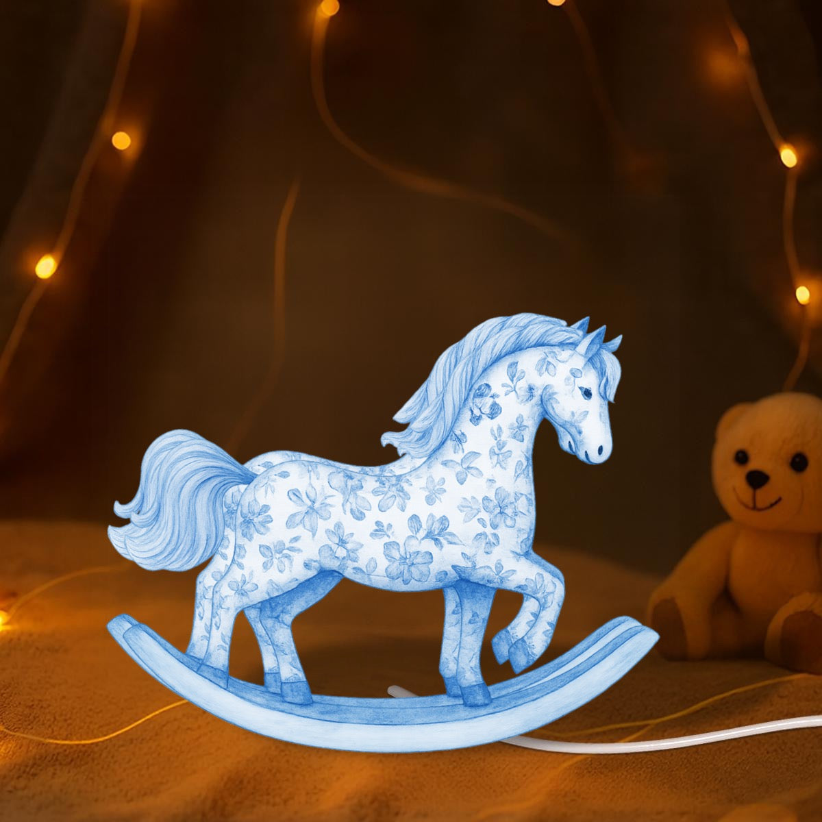Blue Rocking Horse Light Box
