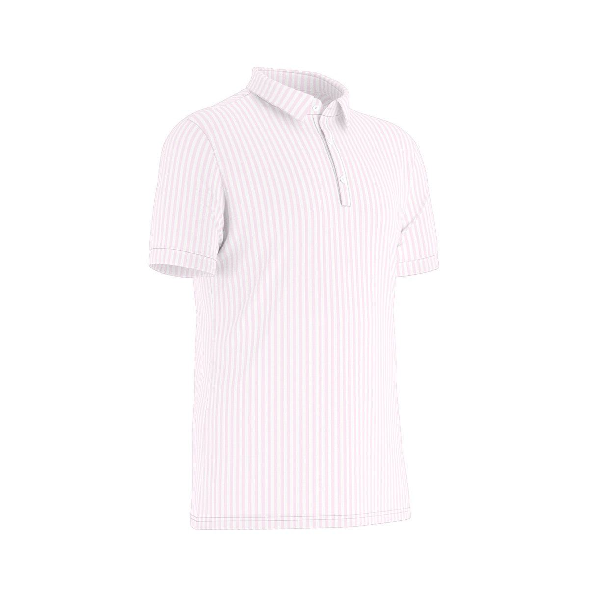 Rose Stripe Men's Stretch Collar Polo Shirt