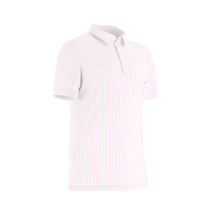Rose Stripe Men's Stretch Collar Polo Shirt