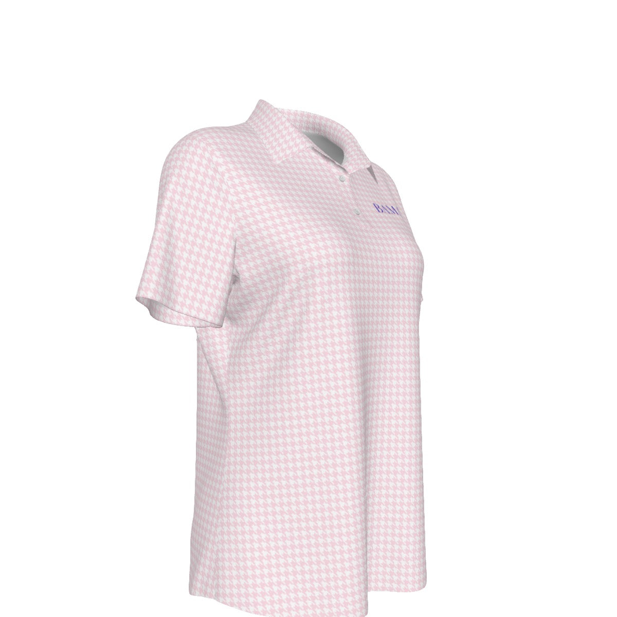 Pink Herringbone Bama Women's Sports Polo Shirt