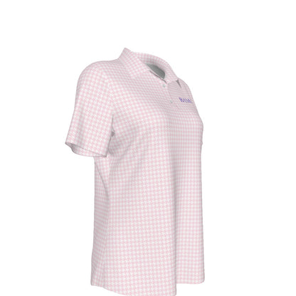 Pink Herringbone Bama Women's Sports Polo Shirt