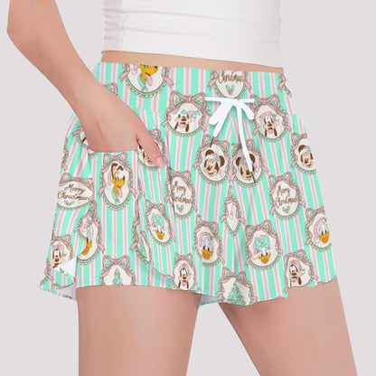 Mint Christmas Friends Girls' Sports Culottes