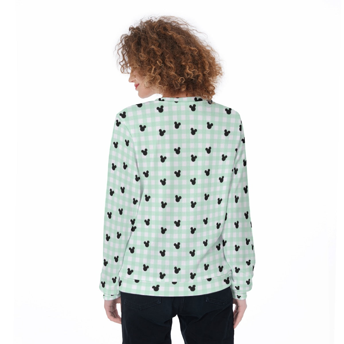 Green Gingham Women's Sweater