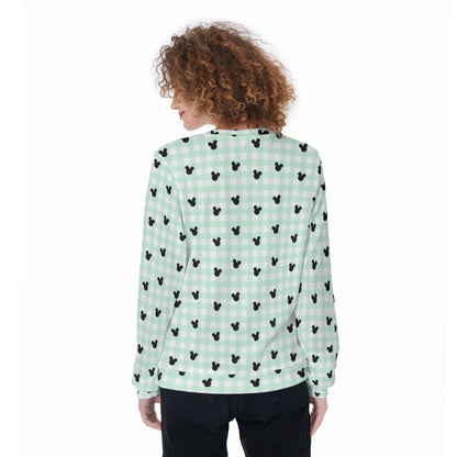 Green Gingham Women's Sweater