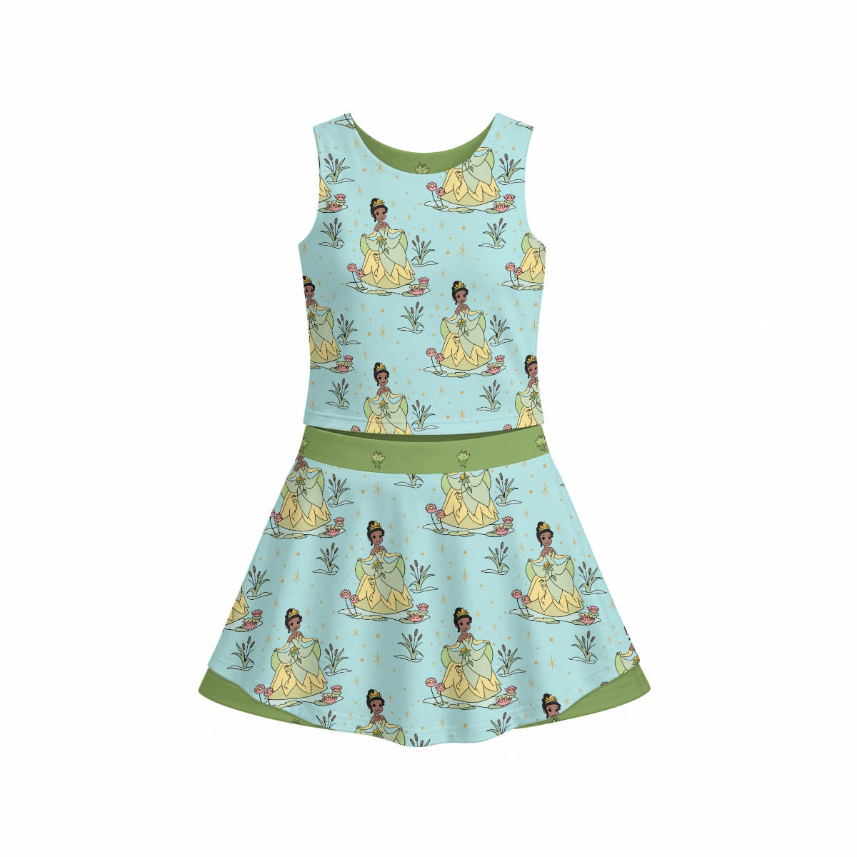 Tia [aqua] Girl's Sleeveless Sports Tank & Skort Set