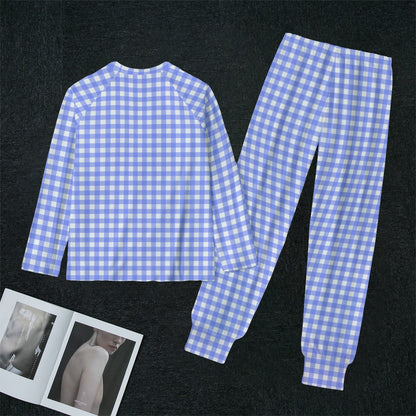 Bright Blue Gingham Women's Sleep Pajamas