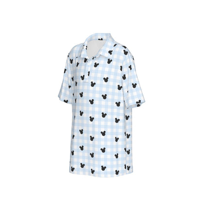 Blue Gingham Boys Polo Collar Jersey |210GSM