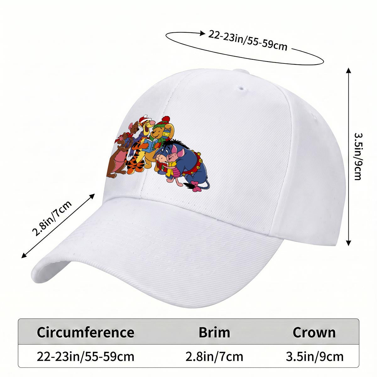 Festive Winnie and Friends Curved Brim Baseball Cap