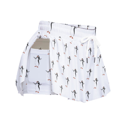 Mary’s Penguin Friend Women's Sport Skorts With Pocket